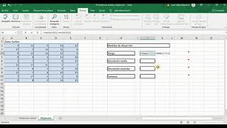 Medidas de dispersión usando Excel [upl. by Agem]