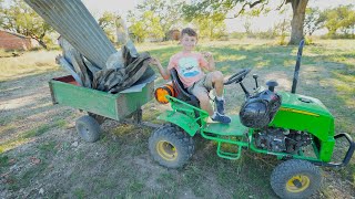 Hudson finds lost tools digging in the dirt  Tractors for kids [upl. by Dorrahs860]