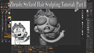 Zbrush Stylized Hair Sculpting Tutorial Part I [upl. by Pazice]