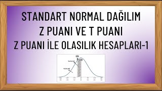 Standart Normal Dağılım  Z ve T Puanları  Z Puanı ile Alan ve Olasılık Hesapları  1 [upl. by Howland]