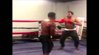 Rapper Lil Webbie Spars with Seasoned Boxer  Epic Fail [upl. by Nerrag]