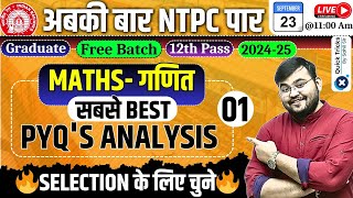 RRB NTPC Exam 202425 Maths Best PYQ Analysis  RRB NTPC Maths Previous Year Questionsby Sahil Sir [upl. by Eetsim442]