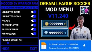 Dream league Soccer v11240 Mod Menu 2024  DLS Mod Menu 11240 Get Unlimited Coins amp Gems 2024 [upl. by Dominik]