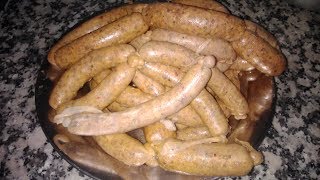 How to make Tunisian Merguez Sausage كيفية عمل المرقاز التونسيالسجقالنقانق خطوة بخطوة [upl. by Ahsiekram]