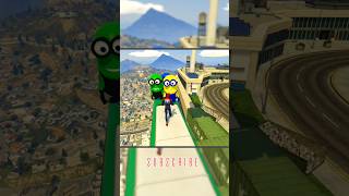 GTA 5 Spiderman amp Rainbow Minions Team Jumping Off Highest Buildings gta gtavspiderman shortvideo [upl. by Ransom44]