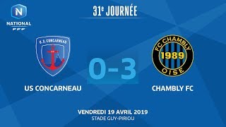 J31  US Concarneau  FC Chambly Oise 03 le résumé I National FFF 20182019 [upl. by Eugenius]