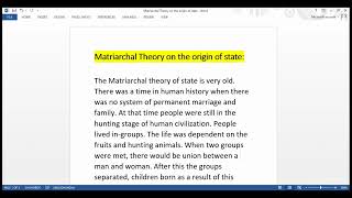 Matriarchal theory on the origin of state [upl. by Ydnec]