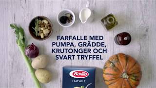 Barilla Farfalle med pumpa grädde krutonger och svart tryffel [upl. by Ahtnahc502]