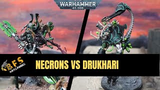 New Codex Necrons Vs Drukhari Warhammer 40k Battle Report 10th Ed [upl. by Atalie272]