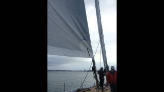 Rolling the staysail on SY Encore [upl. by Yseult821]