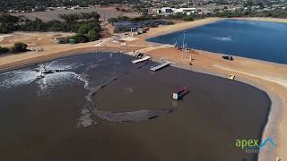 Mud Cat 40E Electric Dredge Used By Apex Envirocare To Dredge Sediment And Sludge From Pond [upl. by Ebonee]