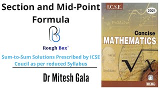 SECTION and MIDPOINT  Ch13 Ex 13A  Class 10  ICSE  SELINA  Mathematics [upl. by Gunning]