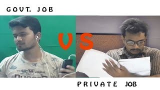 GOVERNMENT JOB VS PRIVATE JOB IN INDIA IN HINDI  ATC PRANK [upl. by Lalo]