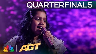 10YearOld Pranysqa Mishra Sings quotWrecking Ballquot by Miley Cyrus  Quarterfinals  AGT 2024 [upl. by Anigriv161]