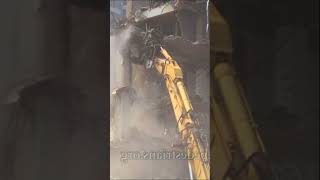 Building Gets Demolished By Crane Wrecking Ball [upl. by Elidad466]