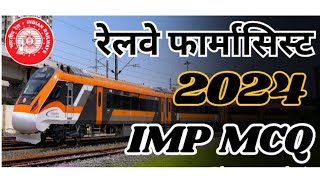 RRB pharmacist IMP MCQ for 2024 [upl. by Yrro]