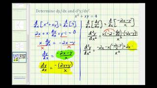 Ex Implicit Differentiation to Determine a Second Derivative [upl. by Andrel]