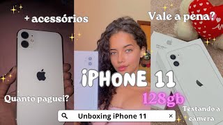 UNBOXING IPHONE 11 branco 128gb abrindo preço  acessórios 2023✨ [upl. by Arret]