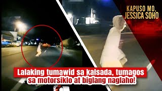 Lalaking tumawid sa kalsada tumagos sa motorsiklo at biglang naglaho  Kapuso Mo Jessica Soho [upl. by Dermot]