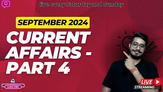 September 24 Most Imp Current Affairs I Part 4 I CLAT 25 I MHCET 24 I Weekly Round Up I Lawcupied [upl. by Siol]