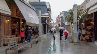 195 Marousi 1hr rain walk in Athens Greece [upl. by Llekram578]