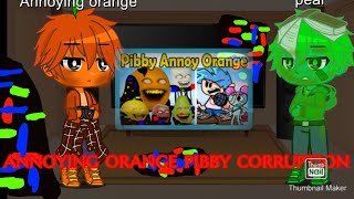 Annoying orange and his friends react to fnf annoying orange pibby corruption  read discription [upl. by Tessi]