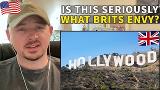 American Reacts to 5 Things British People Secretly Envy About America [upl. by Rednasxela]