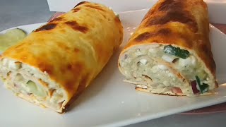 Hüttenkäse Wrap mit Avocado Diät Rezept abnehmen wenig Kalorien Protein [upl. by Hewes]