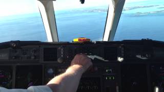 View from the cockpit of a Dassault Falcon 900 landing in Bermuda [upl. by Roobbie297]