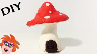 Paddestoel kleien met Fimo klei  clay mushroom craft [upl. by Coralyn877]