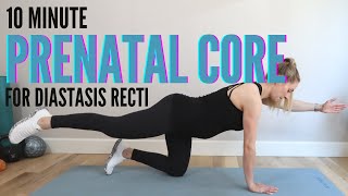 10 Minute Prenatal Core Workout to Prevent Diastasis Recti  reduce ab separation during pregnancy [upl. by Telracs]