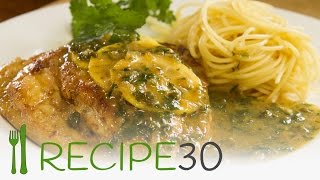 Buttery Lemony Chicken Piccata  With Capers amp Angel Hair Pasta [upl. by Procora557]