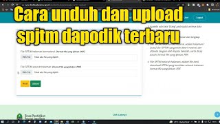 Cara Unduh Dan Mengupload Spjtm Dapodik Di Web Baru [upl. by Orelee]