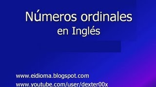 Números ordinales en ingles  vocabulario básico con pronunciación [upl. by Yebloc]