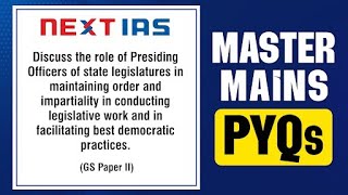 20 Master Mains PYQs  MMPYQ GS Paper 2 Polity  UPSC Answer Writing [upl. by Anelhtac]