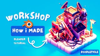 Workshop Isometric Illustration  Blender Tutorial [upl. by Attenyt941]