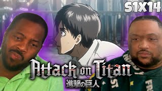 EREN IS INNOCENT  My Uncle’s First Anime  Attack on Titan Reaction S1 E14 [upl. by Auqenat]