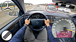 MercedesBenz EClass E430 W210 Lorinser TOP SPEED DRIVE ON GERMAN AUTOBAHN 🏎 [upl. by Laram]