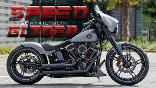 Thunderbike Speed Glider  HarleyDavidson Softail Slim meets BatwingStyle Fairing [upl. by Aicercal]