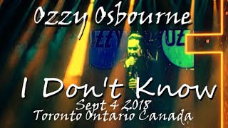 Ozzy Osbourne quotI Dont Knowquot Toronto Ontario Sept 4 2018 with Zakk Wylde in a kilt No More Tours 2 [upl. by Krug635]