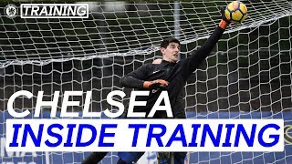 Flying Saves With Courtois  Training With The Chelsea Goalkeepers  Inside Training  Chelsea FC [upl. by Etakyram]