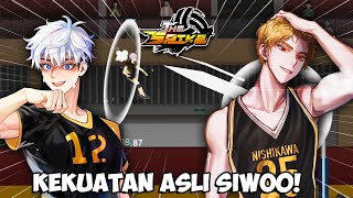 KEKUATAN SMASH PETIR PUTIH SIWOO SAAT MELAWAN NISHIKAWA The Spike  Volleyball Story [upl. by Spielman629]