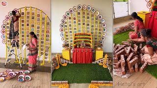 Easy and beautiful Ganpati decoration ideas to welcome Bappa home 2023 ganpati ganeshchaturthi [upl. by Croteau899]