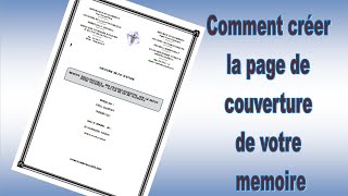 Comment créer la page de couverture en Word [upl. by Bascio]