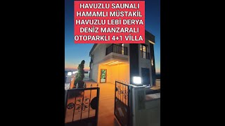 ACİL GÜNCEL FİYAT 10700000 TLSATILIK SAUNALI HAMAMLI SPOR SALONLU HAVUZLU İSKANLI DENİZ MANZARAL [upl. by Htaek]