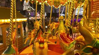 Riding on a Carousel Roundabout at Nottingham Winter Wonderland [upl. by Rawley119]