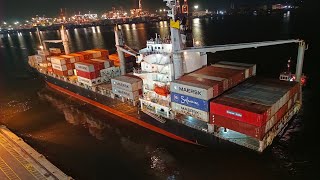 After Docking How the MCC Gigantes Maersk Line Ship Unloads and Loads Containers [upl. by Asssilem]