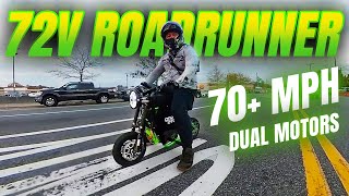 This Electric Mini Bike is INSANELY FAST 72V Roadrunner  Dual Fardrivers [upl. by Nellaf]