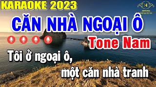 Căn Nhà Ngoại Ô Karaoke Tone Nam Nhạc Sống  Style Rumba Pro TH 1  Trọng Hiếu [upl. by Carr158]