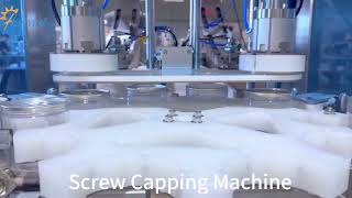 Screw Capping Machine for Plastic Jar  Auto Capper Machine for Screw Cap Bottle Capping Machine [upl. by Blackman]